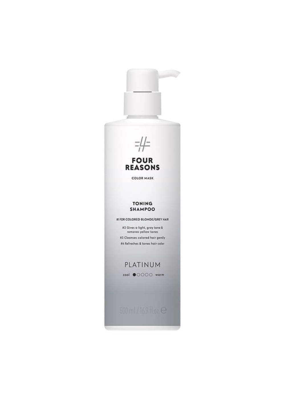 Four Reasons Color Mask Toning Shampoo Platinum 500ml | suoravärit