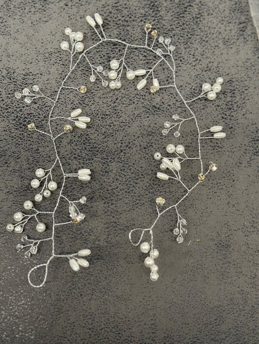 Hiuskoriste helmistrassi metallilanka 35cm | Hiuskorut ja koristeet