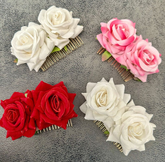 Hiuskoriste ruusukampa | Punainen | Hiuskorut ja koristeet