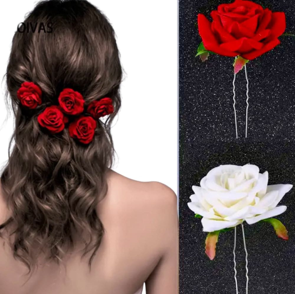 Hiuskoriste ruusupinni | Punainen | Hiuskorut ja koristeet