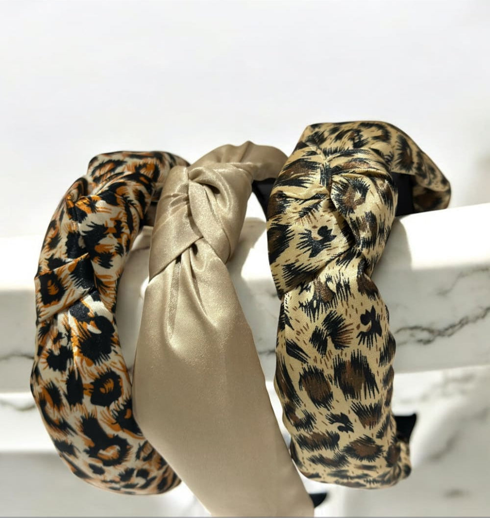 Hiuspanta silkkinen | Leokuvio oransseilla koristeilla | Hiuspannat