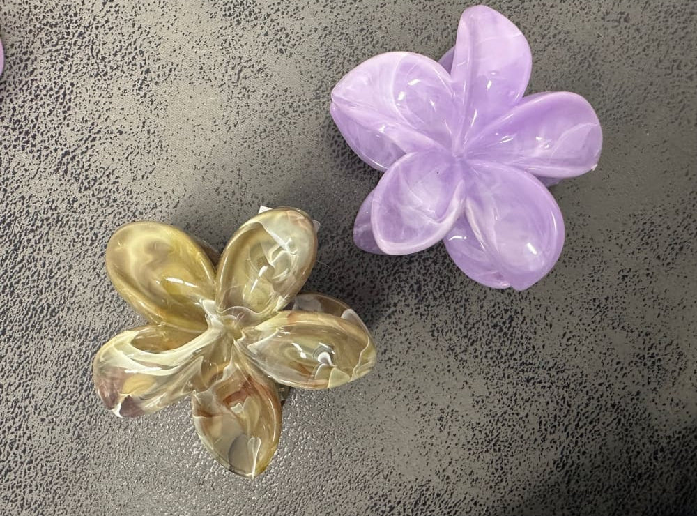 Isokukkaklipsi marmoroitu | Ruskea-vihreä | Hiuskorut ja koristeet