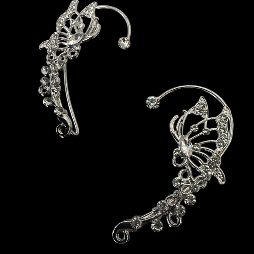Korvakoru juhlakeiju ear cuff | Hopea oikea | Ear cuff korvakorut