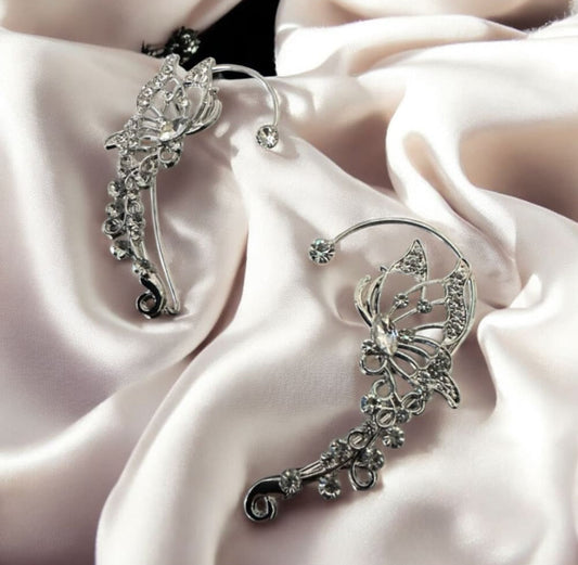 Korvakoru juhlakeiju ear-cuff | Hopea oikea | Ear-cuff korvakorut