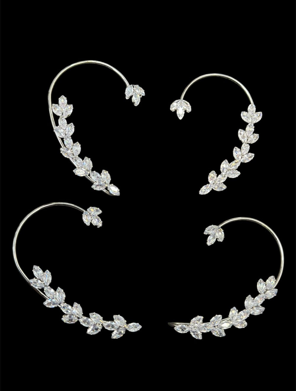 Korvakoru timantti ear-cuff | Hopea oikea | Ear-cuff korvakorut