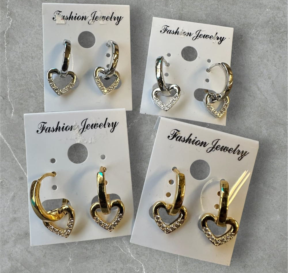 Korvakorut HEART | Hopea | Korvakorut