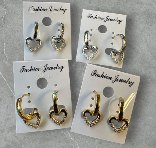 Korvakorut HEART | Hopea | Korvakorut