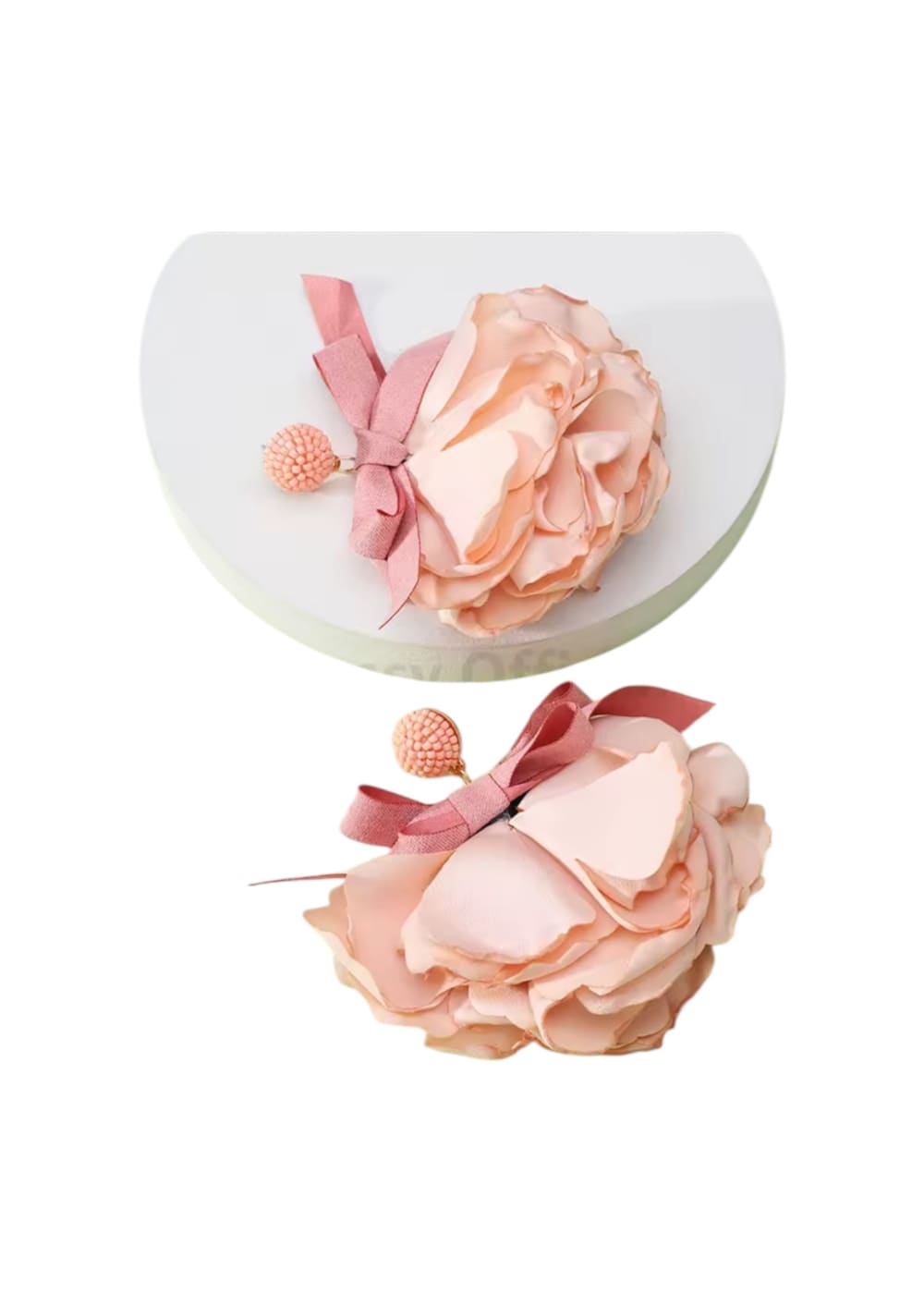 Korvakorut kangaskukka | Vaalea persikka | Korvakorut