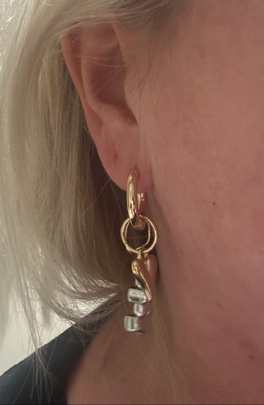 Korvakorut kivipala sydän | Korvakorut