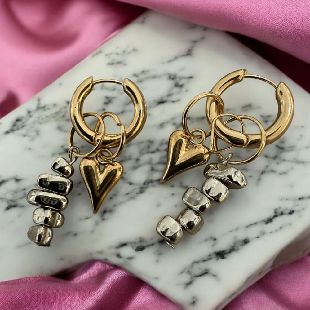 Korvakorut kivipala sydän | Korvakorut