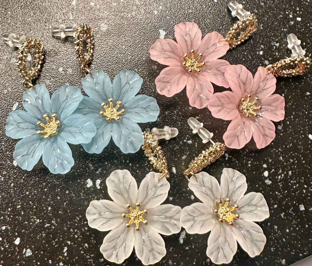 Korvakorut lasikukka | Vaaleanpunainen | Korvakorut