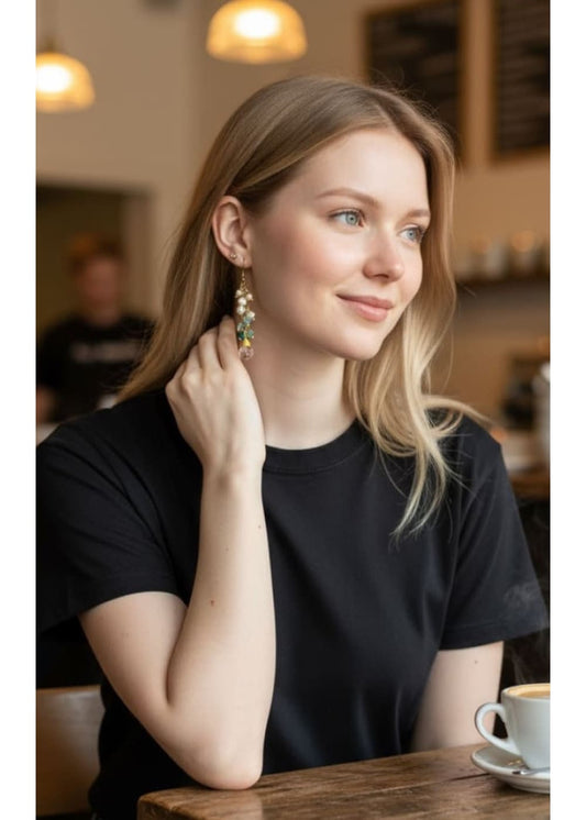 Korvakorut säihkyvä kristalli | Korvakorut