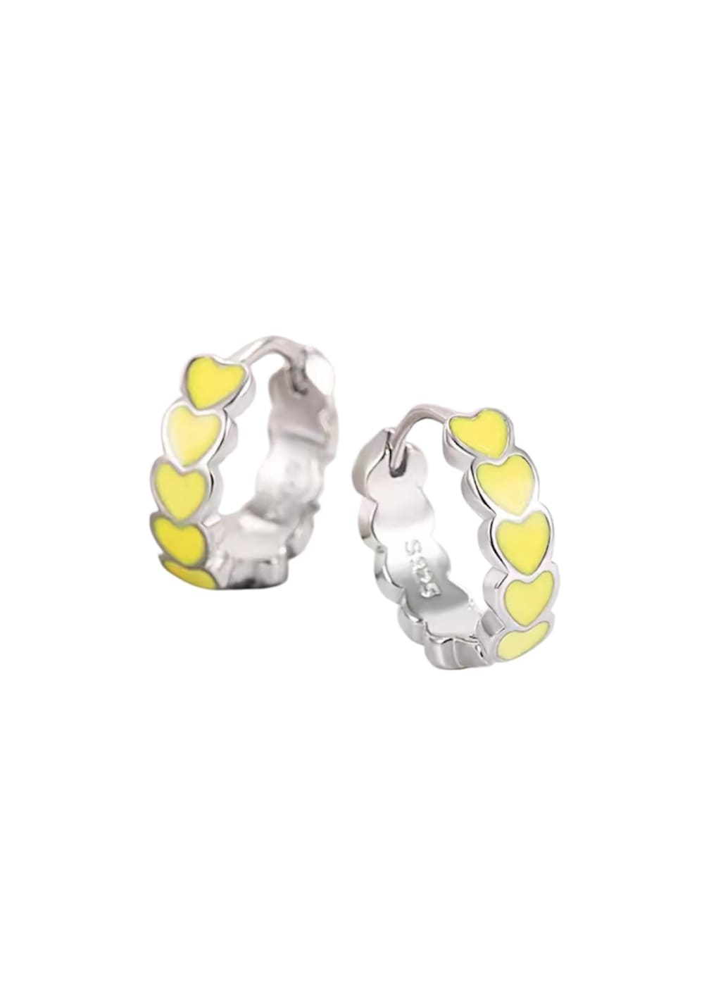 Korvakorut sydänrengas | Keltainen | Korvakorut