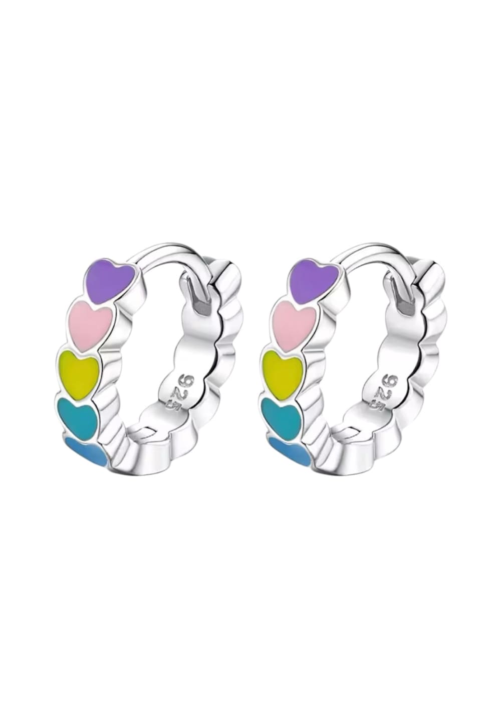 Korvakorut sydänrengas | Monivärinen | Korvakorut