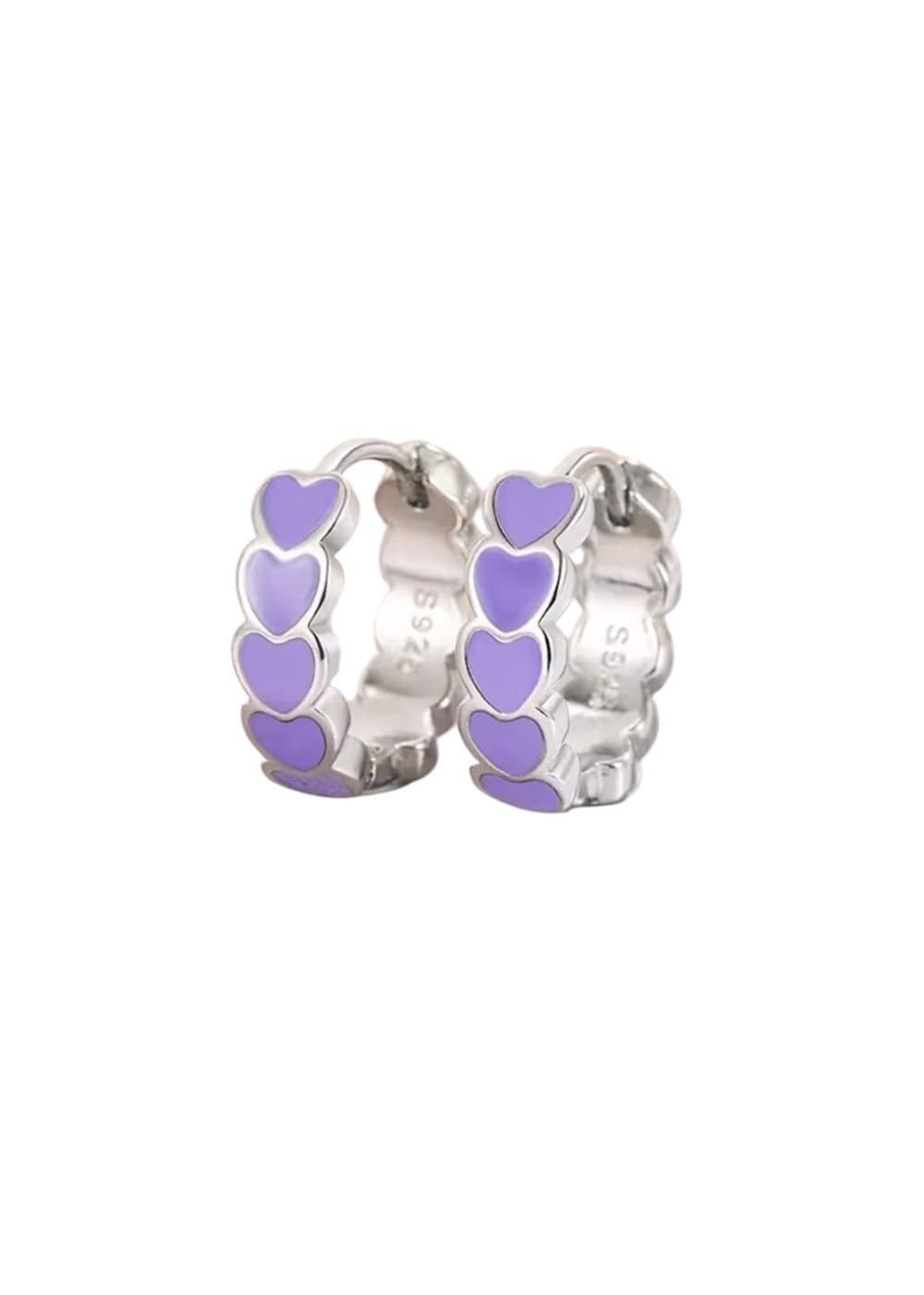 Korvakorut sydänrengas | Violetti | Korvakorut