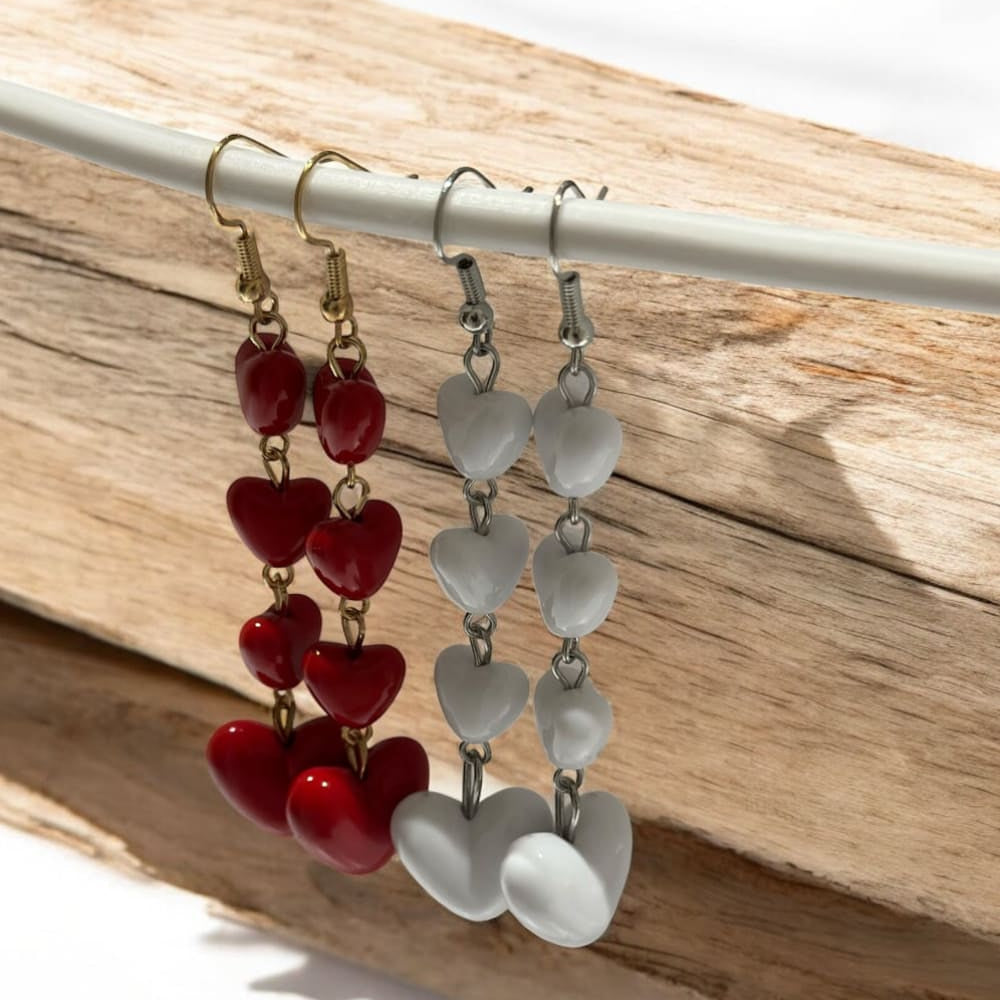 Korvakorut sydänriipus | Punainen kulta | Korvakorut