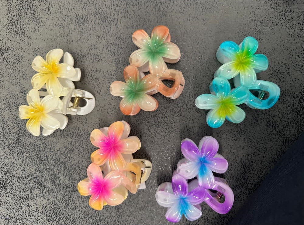 Kukkaklipsi kaksikukkaa | Violetti-sininen | Hiuskorut ja koristeet