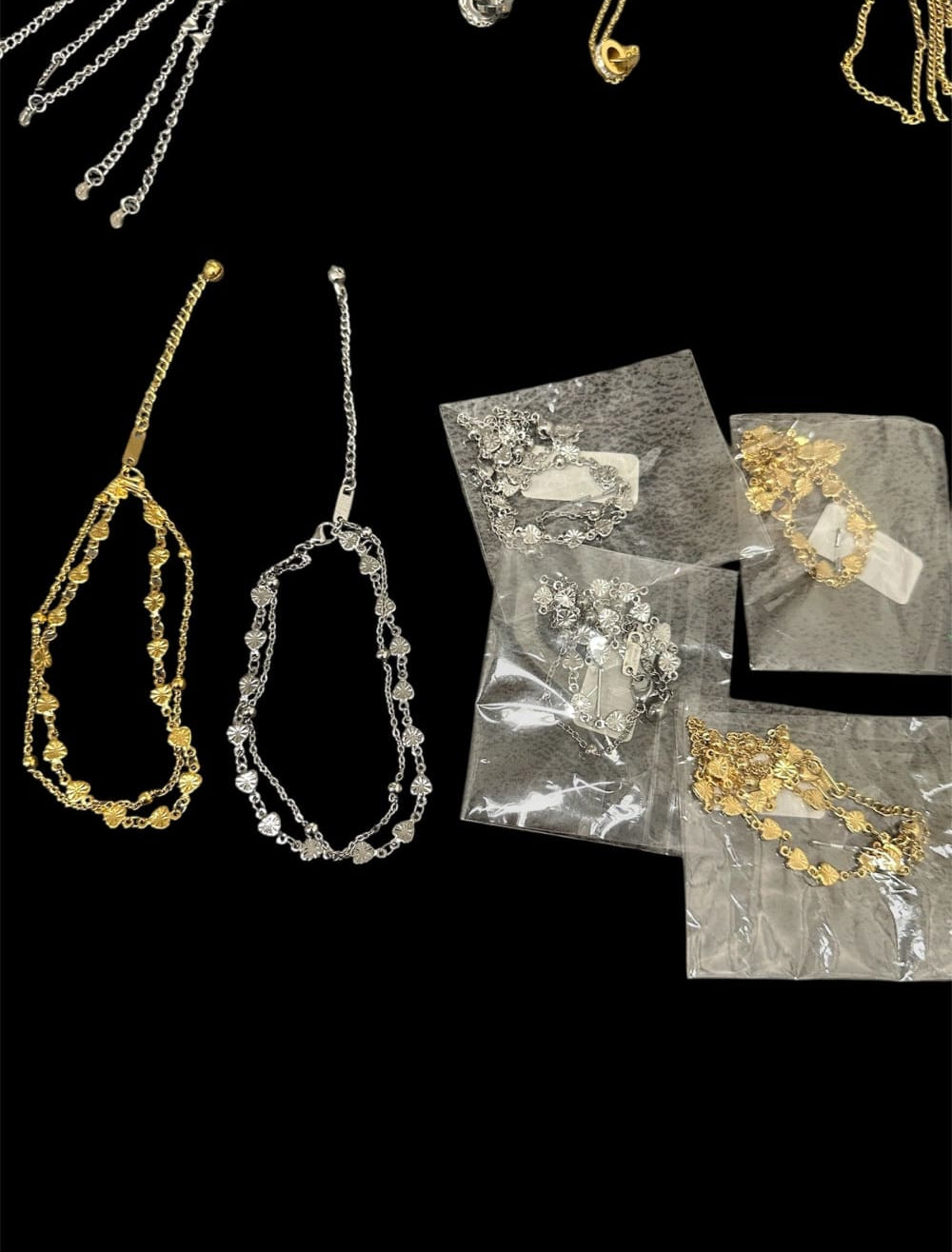 Nilkkaketju kahdella | kulta | Nilkkaketjut