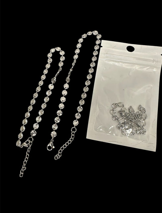 Nilkkaketju teräsnappi | hopea | Nilkkaketjut