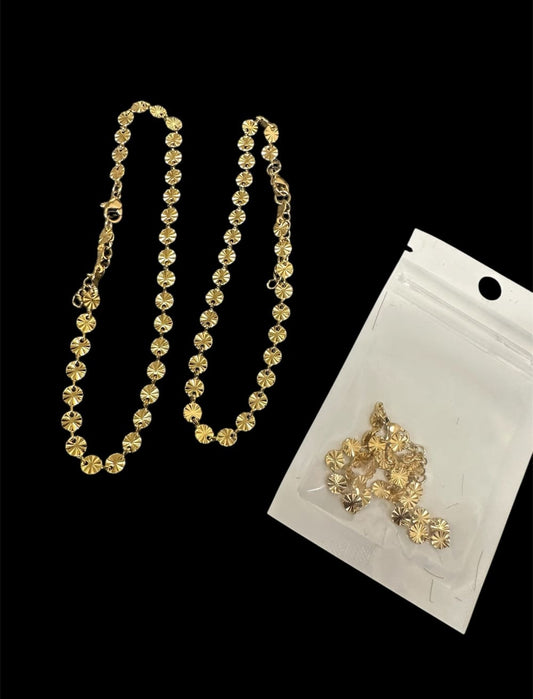 Nilkkaketju teräsnappi | kulta | Nilkkaketjut