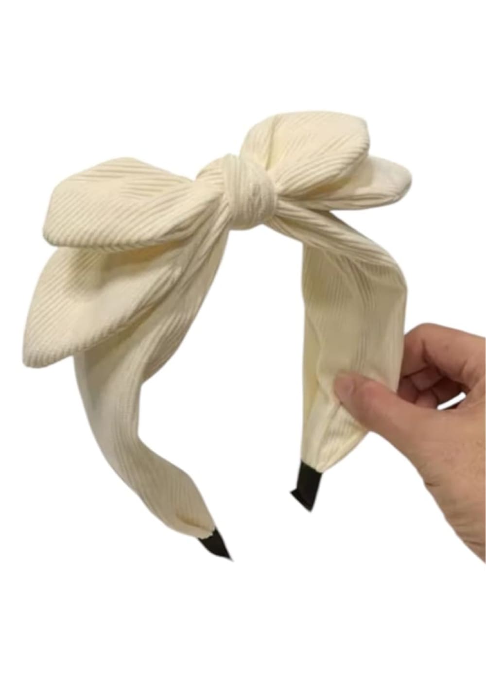 Rusettipanta kapea | luonnonvalkoinen | Hiuspannat