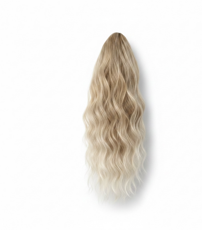 Hiuslisäke kiharaponnari 45cm, 3 ERIVÄRIÄ hainhammas kiinnityksellä