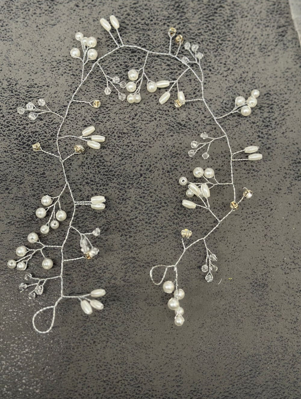 Hiuskoriste helmistrassi metallilanka 35cm | Hiuskorut ja koristeet