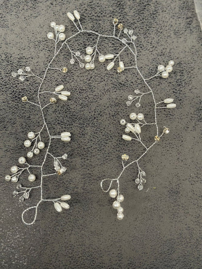 Hiuskoriste helmistrassi metallilanka 35cm | Hiuskorut ja koristeet