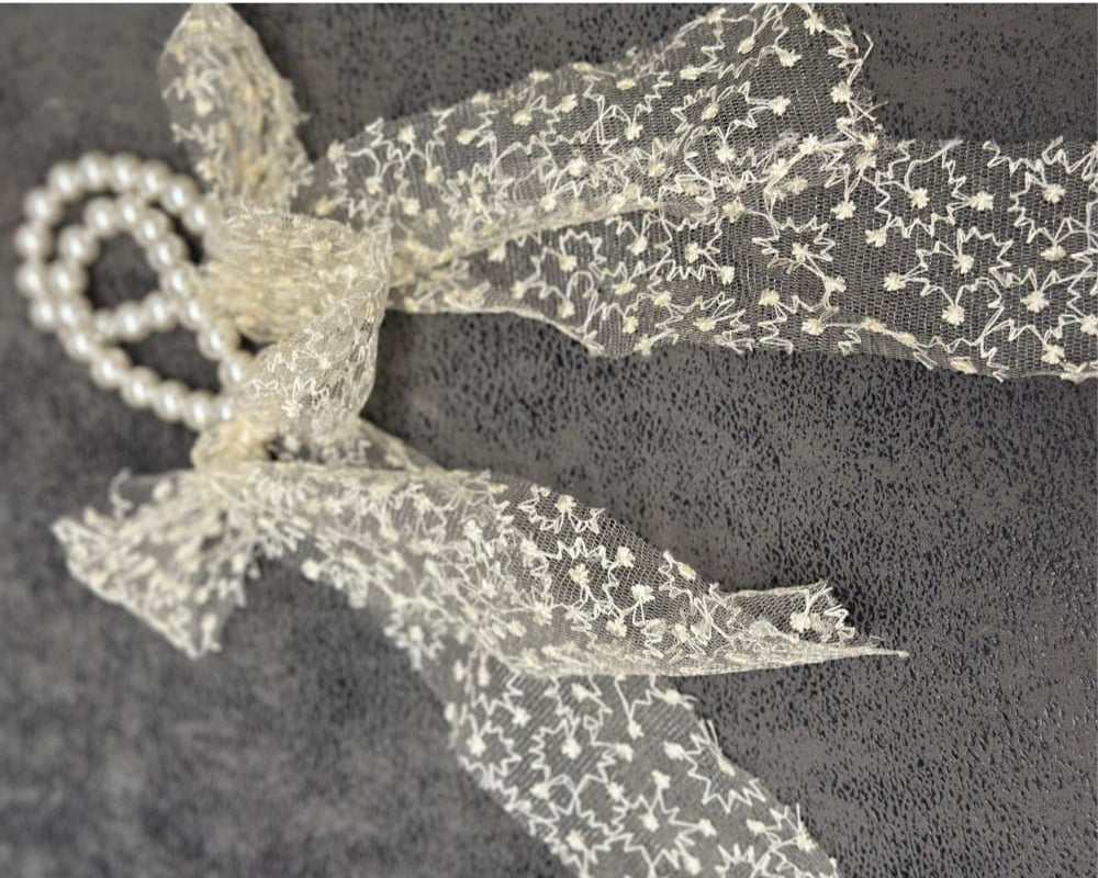 Hiuskoriste pitsihelmi luonnonvalkoinen | Hiuskorut ja koristeet