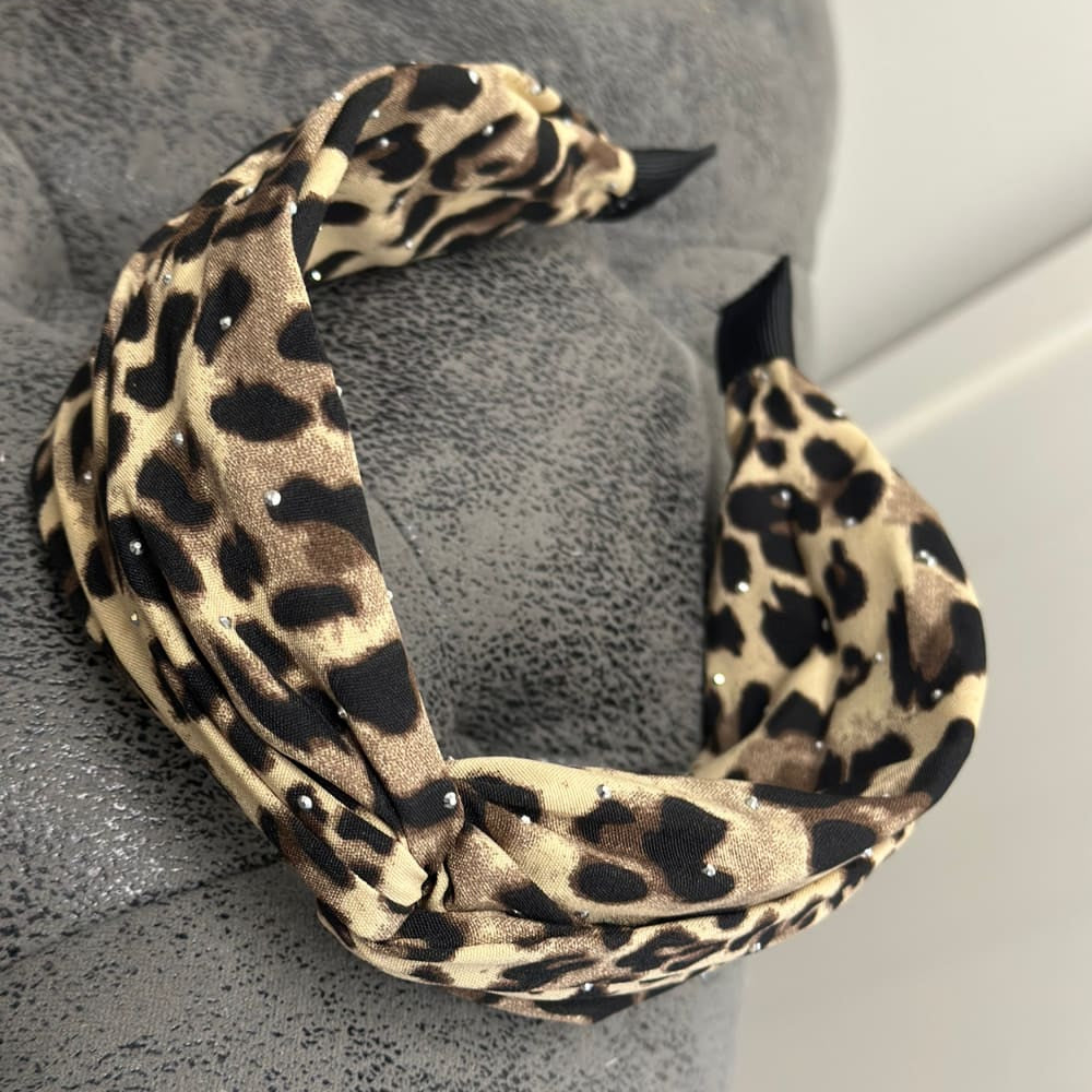 Hiuspanta leopardi kivillä | Beige/keltainen | Hiuspannat