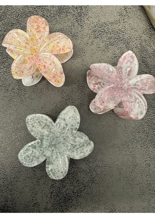 Iso kukkaklipsi pilkku | Kelta-pinkki | Hiuskorut ja koristeet