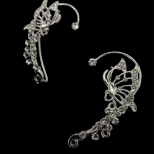 Korvakoru juhlakeiju ear cuff | Hopea oikea | Ear cuff korvakorut