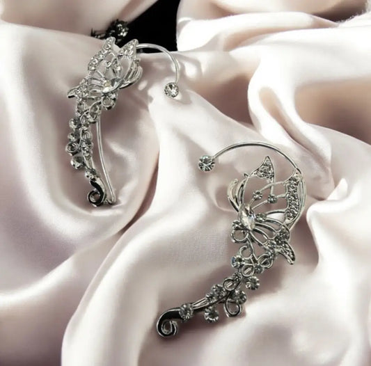 Korvakoru juhlakeiju ear-cuff | Hopea oikea | Ear-cuff korvakorut