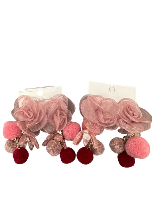 korvakoru ruusukimppu | vaaleanpunainen | Korvakorut