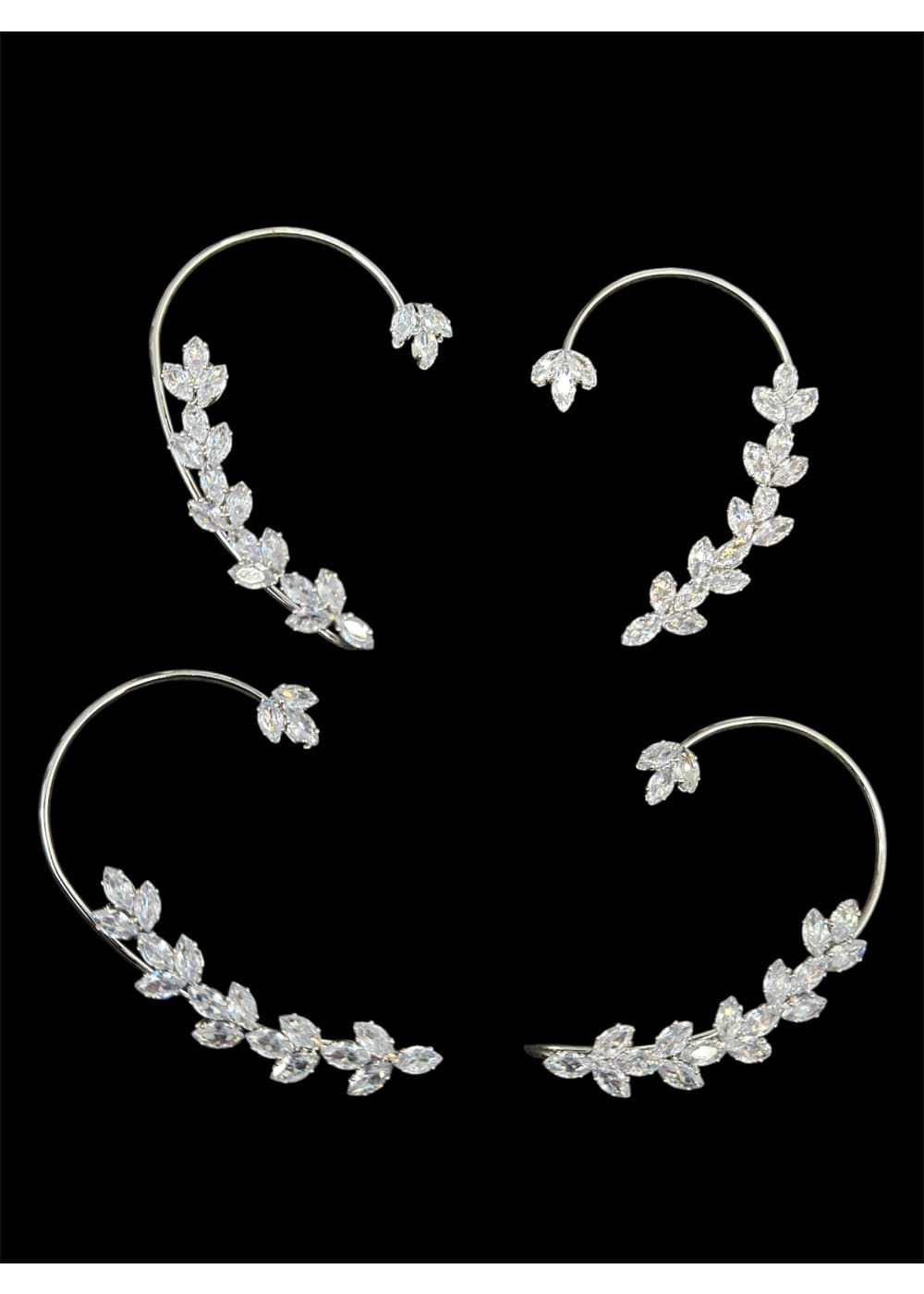 Korvakoru timantti ear cuff | Hopea oikea | Ear cuff korvakorut