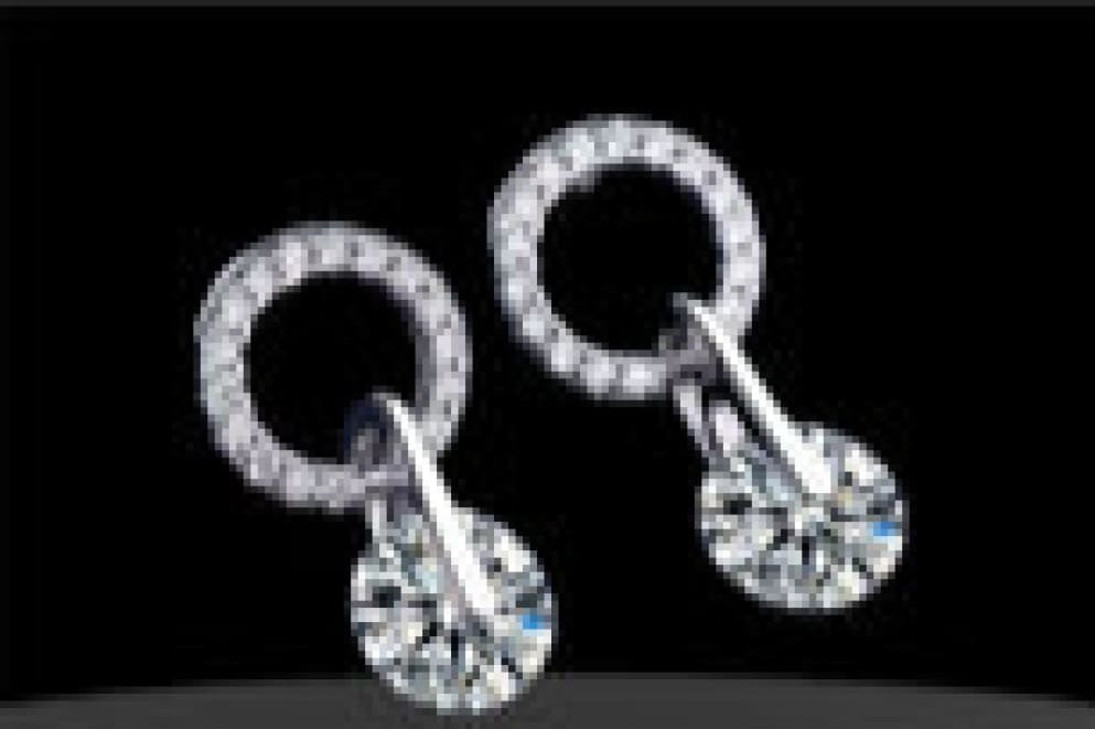 Korvakorut Circle | hopea rengas kivellä | Korvakorut