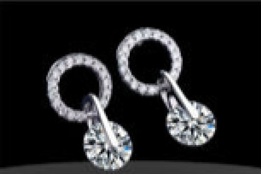 Korvakorut Circle | hopea rengas kivellä | Korvakorut