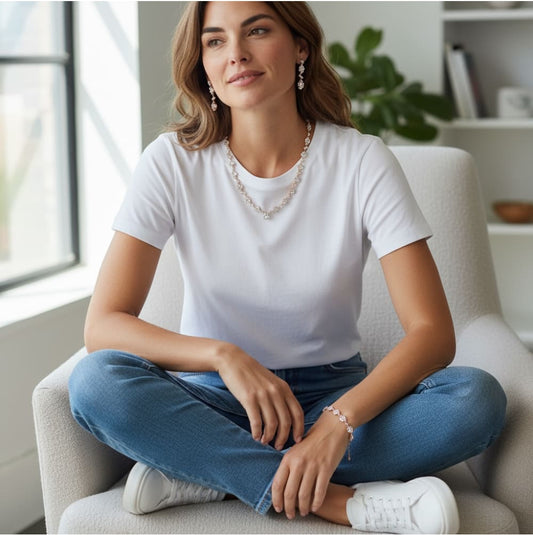 Korvakorut&kaulakoru& rannekorusetti ruusukultatimantti | Korvakorut