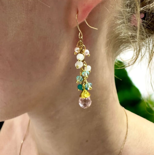 Korvakorut säihkyvä kristalli | Korvakorut