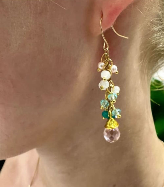 Korvakorut säihkyvä kristalli | Korvakorut