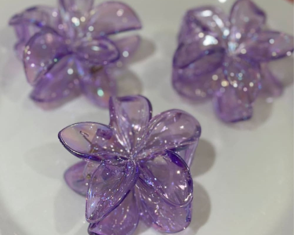 Kukkaklipsi lasilila | Hiuskorut ja koristeet