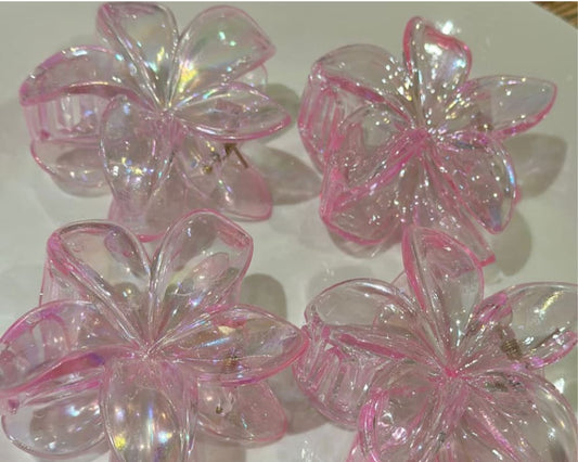 Kukkaklipsi lasipinkki | Hiuskorut ja koristeet