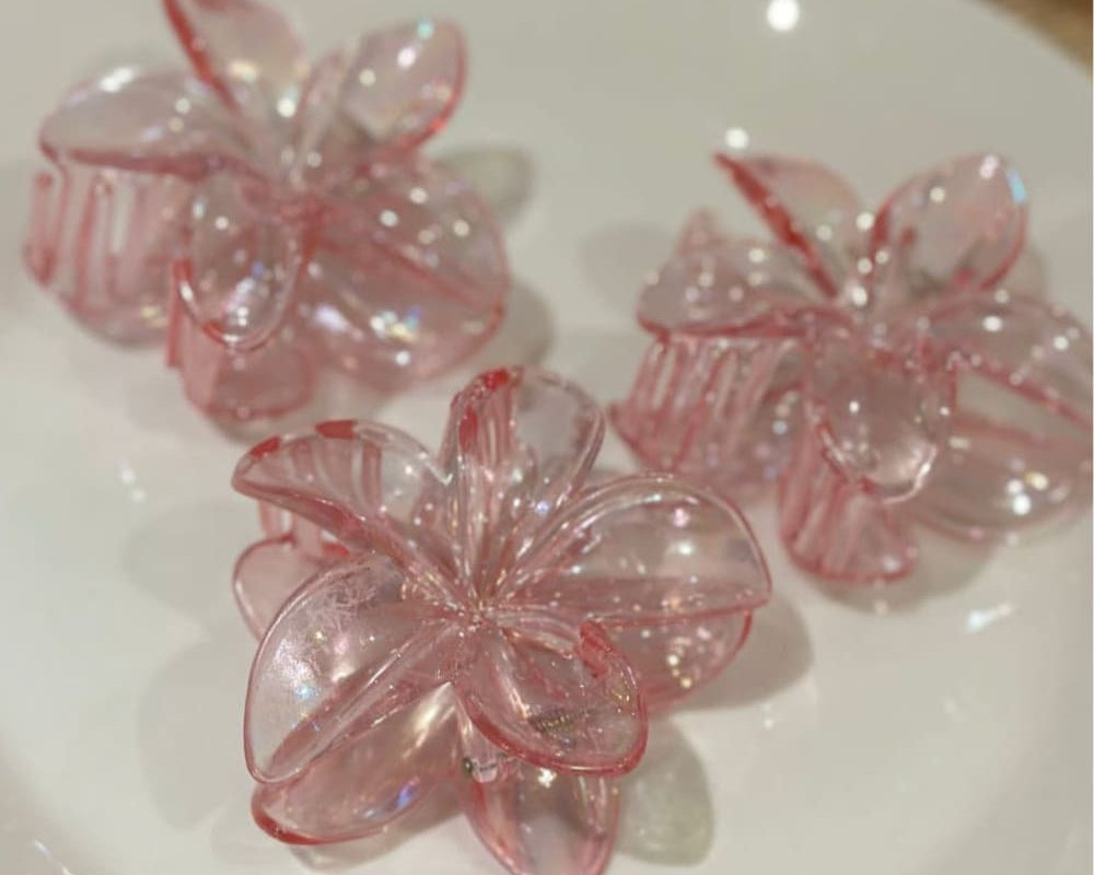 Kukkaklipsi lasipuna | Hiuskorut ja koristeet