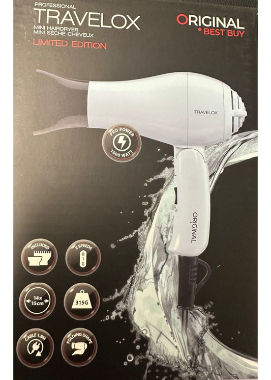 Original TRAVELOX matkafööni limited edition 1000w | Siniharmaa | Lämpölaitteet