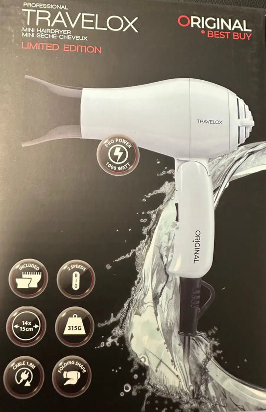 Original TRAVELOX matkafööni limited edition 1000w | Siniharmaa | Lämpölaitteet