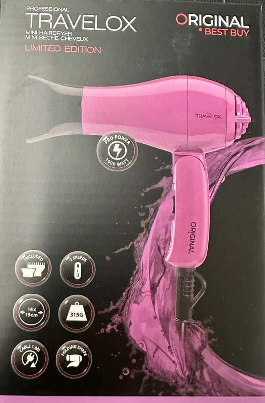 Original TRAVELOX matkafööni limited edition 1000w | Lilavioletti | Lämpölaitteet