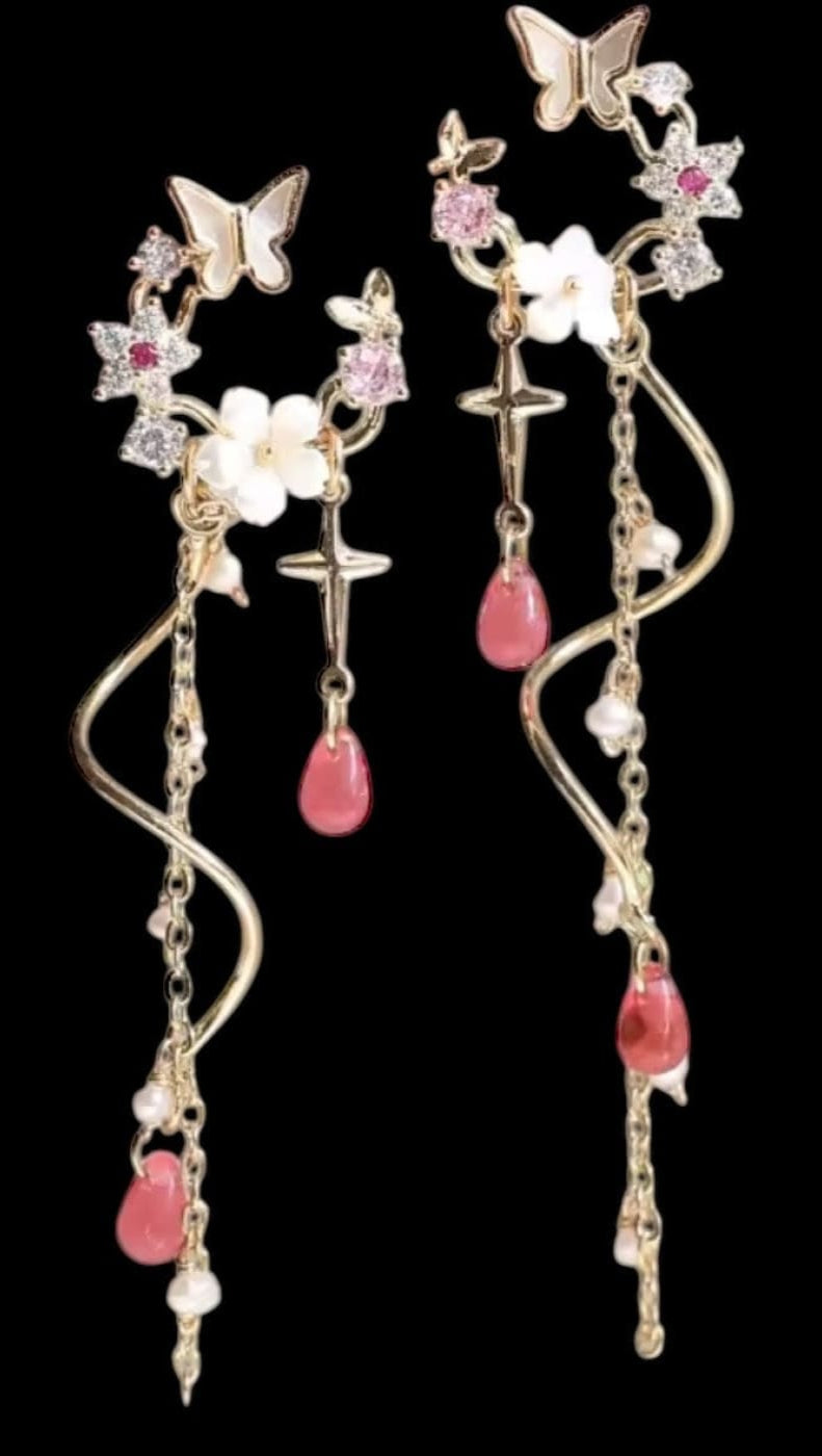 Romance,kukka-perhonen | Korvakorut